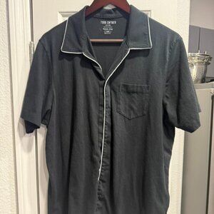 Todd Snyder Jersey Button Down Polo Black L